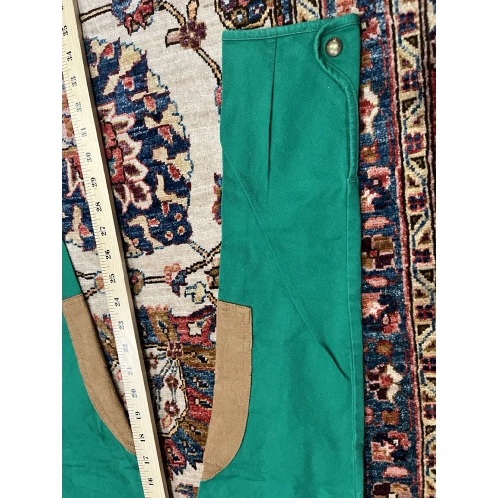 Young Kids Polo Ralph Lauren Kelly green Equestrian Style Suede Jeans Size 12